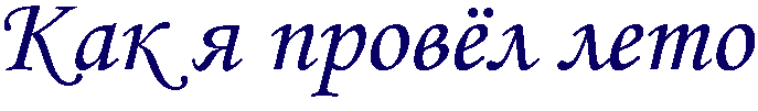 Как я провёл лето